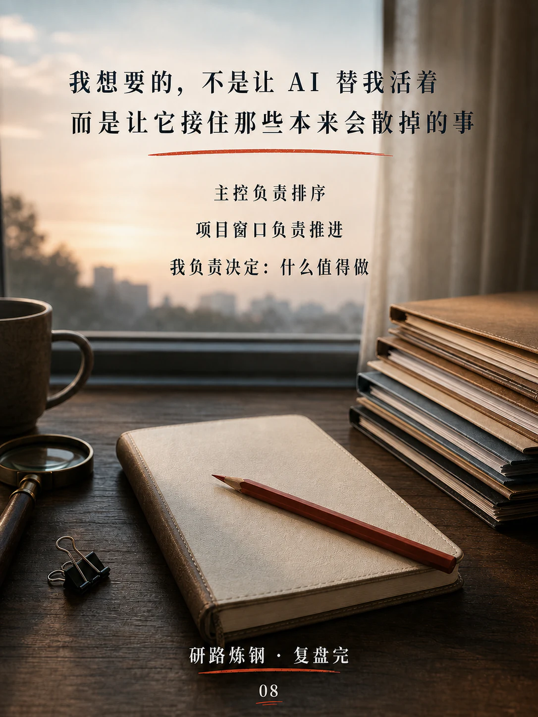 主控负责排序，人保留价值判断
