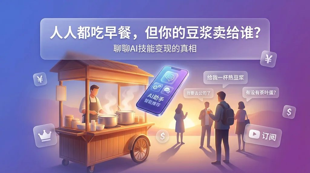 人人都吃早餐，但你的豆浆卖给谁？——聊聊AI技能变现的真相
