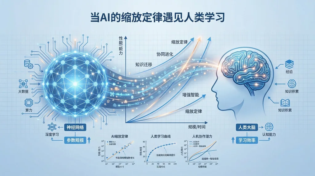 当我把AI的「缩放定律」迁移到人类学习上