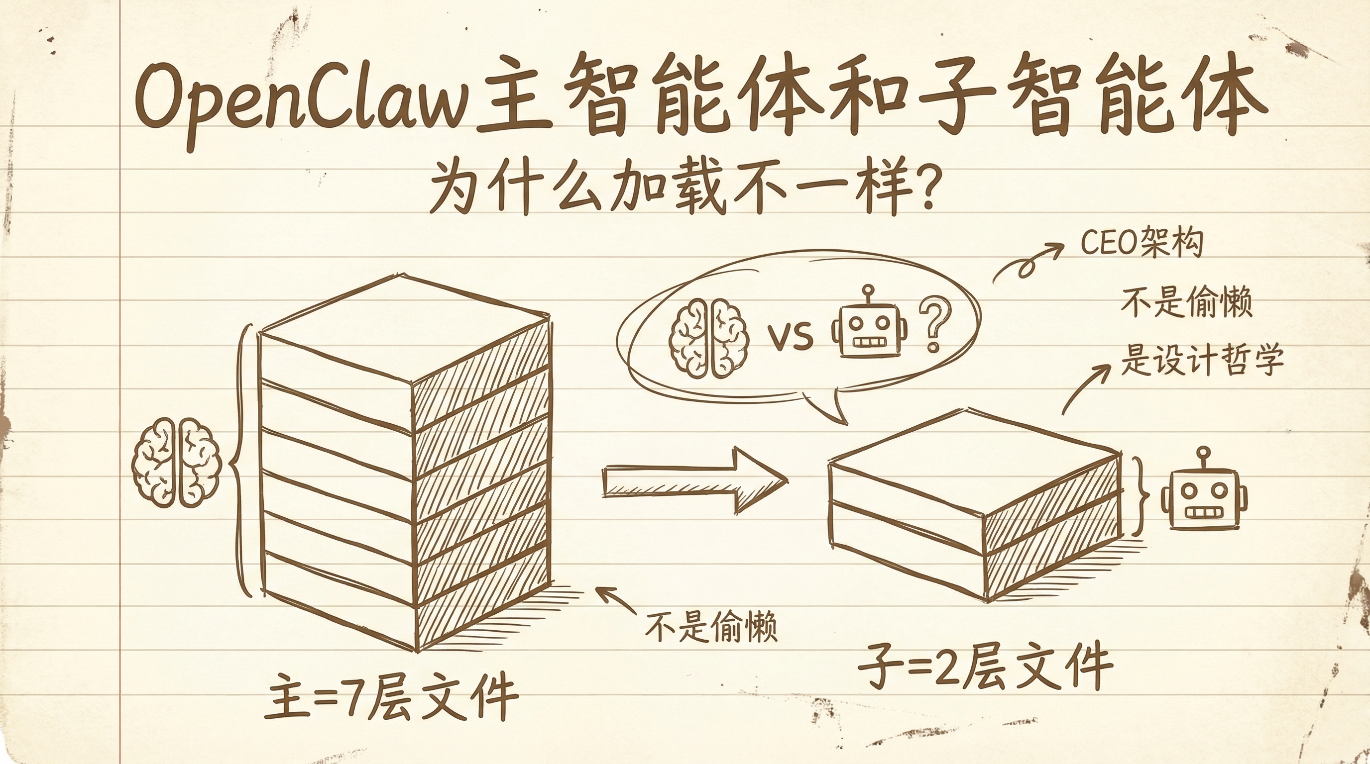 OpenClaw 的主智能体和子智能体，为什么加载的东西不一样？